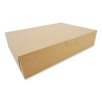 SCH1029K Kraft One-Piece Non-Window Bakery Boxes, 19 x 14 x 4, Brown, Paper, 50/Carton