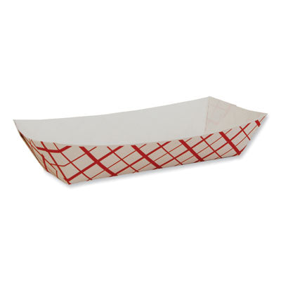 SCH07091 Hot Dog Tray, 7 x 2.75 x 1.5, Red/White, Paper, 1,000/Carton