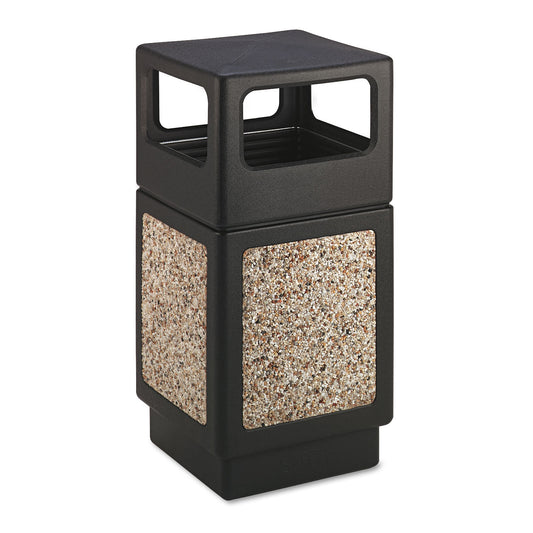 SAF9472NC Canmeleon Aggregate Panel Receptacles, Side-Open, 38 gal, Polyethylene, Black