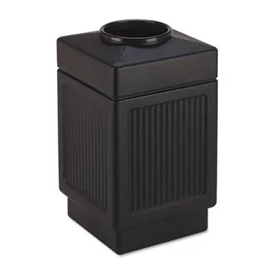 SAF9475BL Canmeleon Recessed Panel Receptacles, Top-Open, 38 gal, Polyethylene, Black SAFCO PRODUCTS