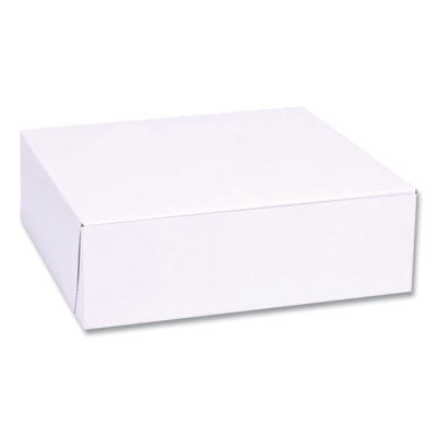 SCH1533 White One-Piece Non-Window Bakery Boxes, Standard, 8 x 2.5 x 8, White, Paper, 250/Bundle