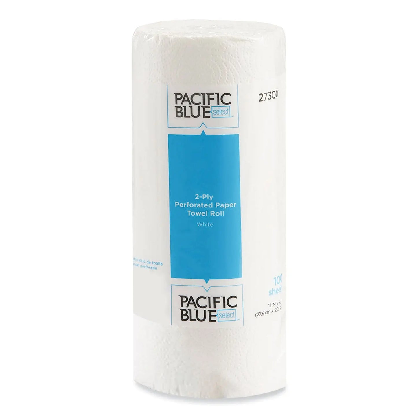 GPC27300RL Pacific Blue Select Two-Ply Perforated Paper Kitchen Roll Towels, 2-Ply, 11 x 8.88, White, 100/Roll Georgia Pacific Professional