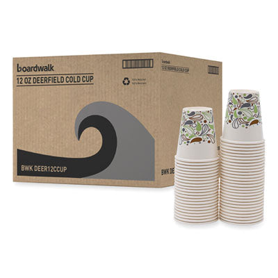BWKDEER12CCUP Deerfield Printed Paper Cold Cups, 12 oz, 50/Sleeve, 20 Sleeves/Carton BOARDWALK