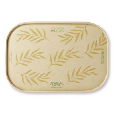WORCTLNT16 Paper Lids for Containers, 4.7 x 6.8 x 0.8, Natural, Paper, 300/Carton WORLD CENTRIC