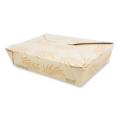 WORTONT2 No Tree Folded Takeout Containers, 50 oz, 6.2 x 8.5 x 1.85, Natural, Sugarcane, 200/Carton WORLD CENTRIC