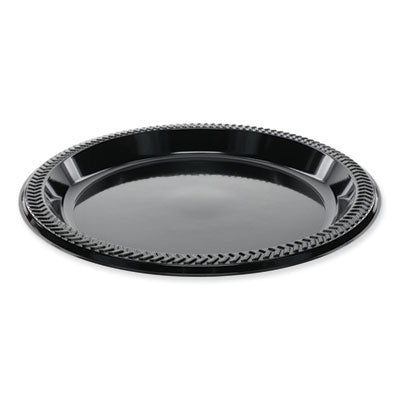 PCTYMI9E Meadoware Impact Plastic Dinnerware, Plate, 8.9" dia, Black, 400/Carton