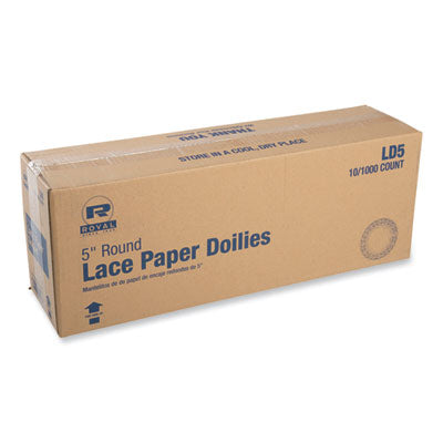 RPPLD5 Lace Doilies, Round, 5", White, 10,000/Carton