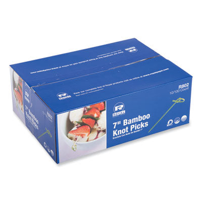 RPPR802 Knotted Bamboo Pick, Paper, 7", Natural, 100/Box, 10 Boxes/Carton