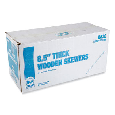 RPPR828 Wooden Skewers, 8.5", Natural, 1,000/Box, 5 Boxes/Carton
