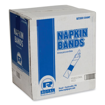 RPPRNB20MA Napkin Bands, Red, 1.5", 2,500/Pack, 8 Packs/Carton