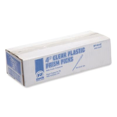 RPPRP1494C Prism Picks, Plastic, 4", Clear, 500/Box, 5 Boxes/Carton AMERCAREROYAL