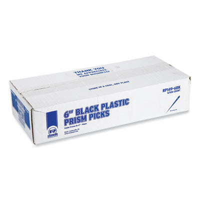 RPPRP1496BK Prism Picks, Plastic, 6", Black, 500/Box, 5 Boxes/Carton