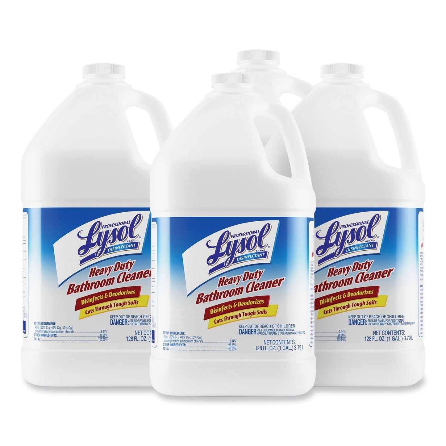 RAC94201CT Disinfectant Heavy-Duty Bathroom Cleaner Concentrate, Fresh Lime, 1 gal Bottle, 4/Carton Professional LYSOL Brand