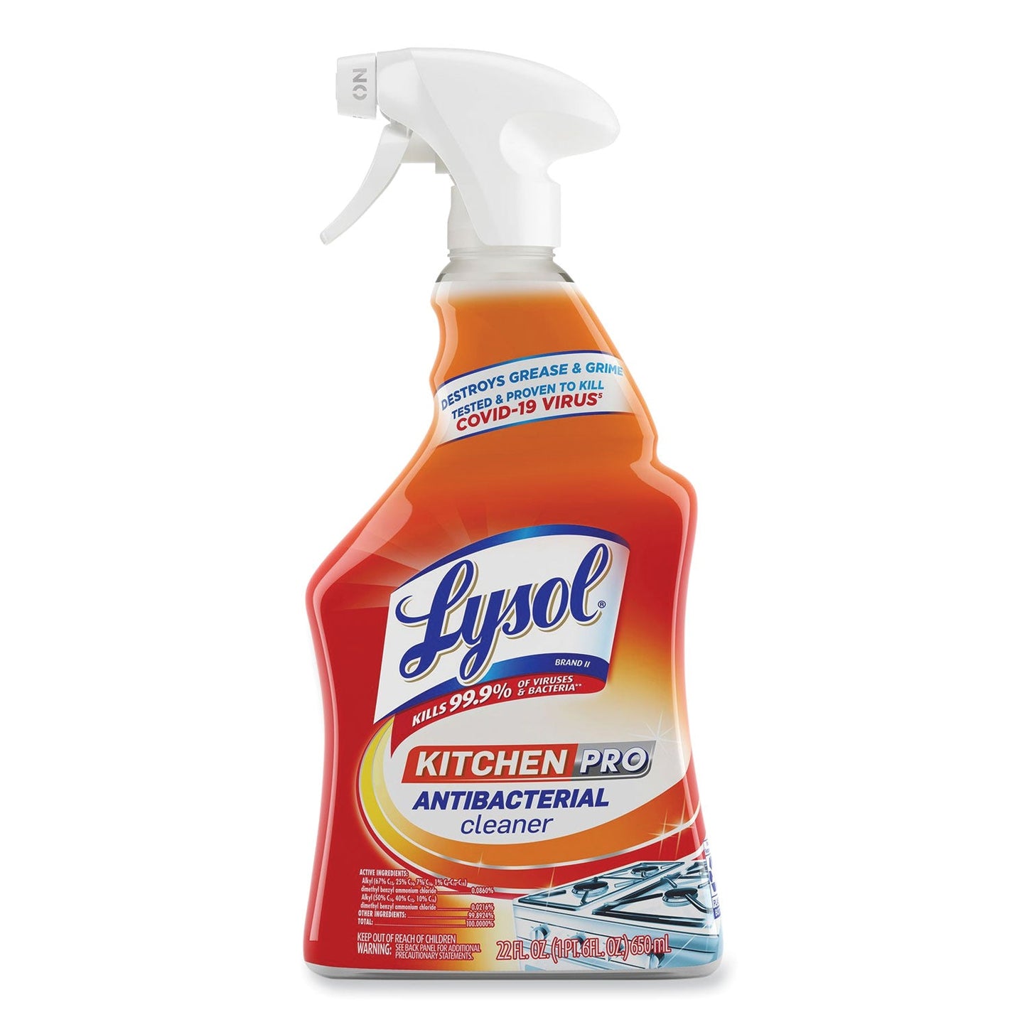 RAC79556EA Kitchen Pro Antibacterial Cleaner, Citrus Scent, 22 Oz Spray Bottle LYSOL Brand
