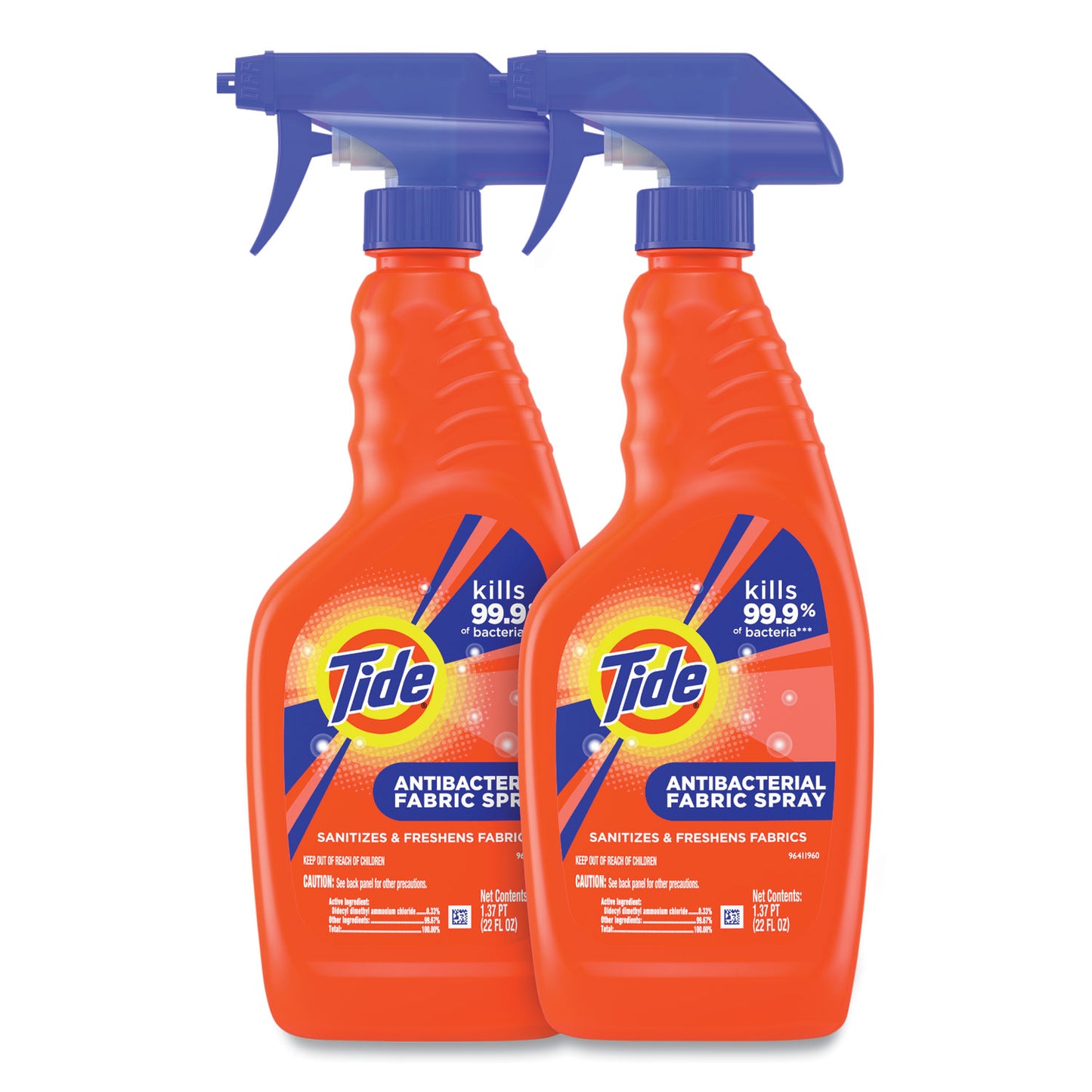 PGC28299 Antibacterial Fabric Spray, Original Scent, 22 oz Spray Bottle, 2/Carton Tide