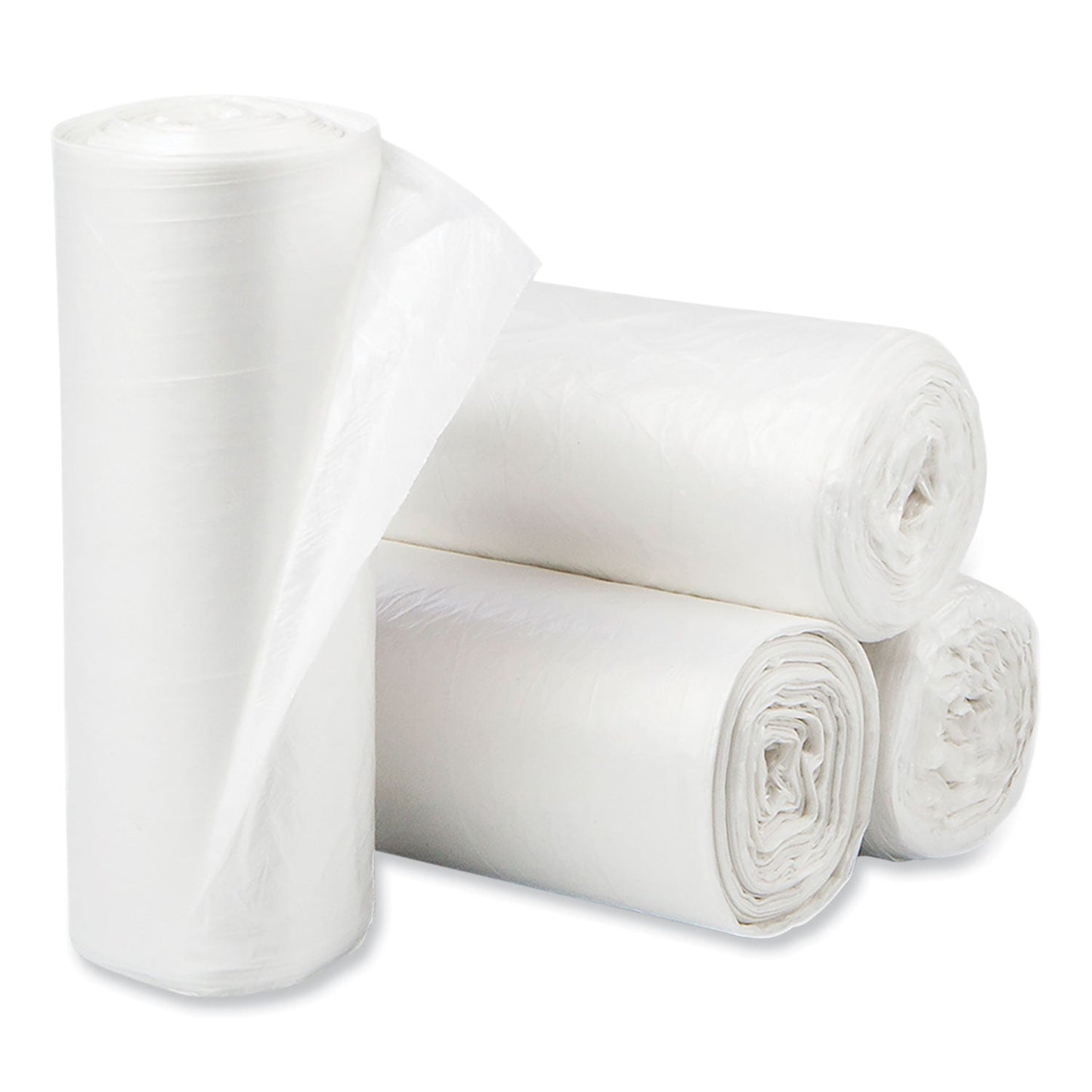 PITPCRL3750SHN Eco Strong Plus Can Liners, 44 gal, 1.35 mil, 37" x 50", Natural, Perforated Roll, 100/Carton Pitt Plastics