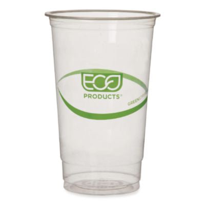 ECOEPCC32GS GreenStripe PLA Cold Cups, 32 oz, Plastic, Clear, 1,000/Carton