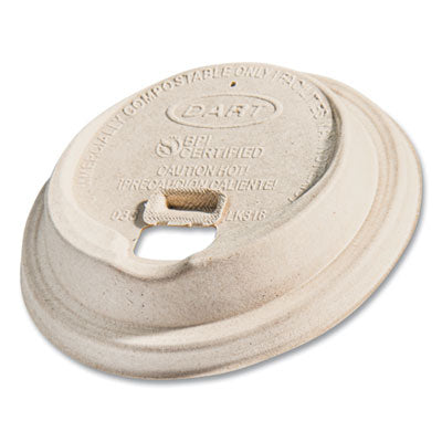 DCCLK316FBR Molded Fiber Lids for Paper Cups, ProPlanet Seal, Fits 10 oz to 24 oz Hot Cups, Tan, 1,000/Carton DART