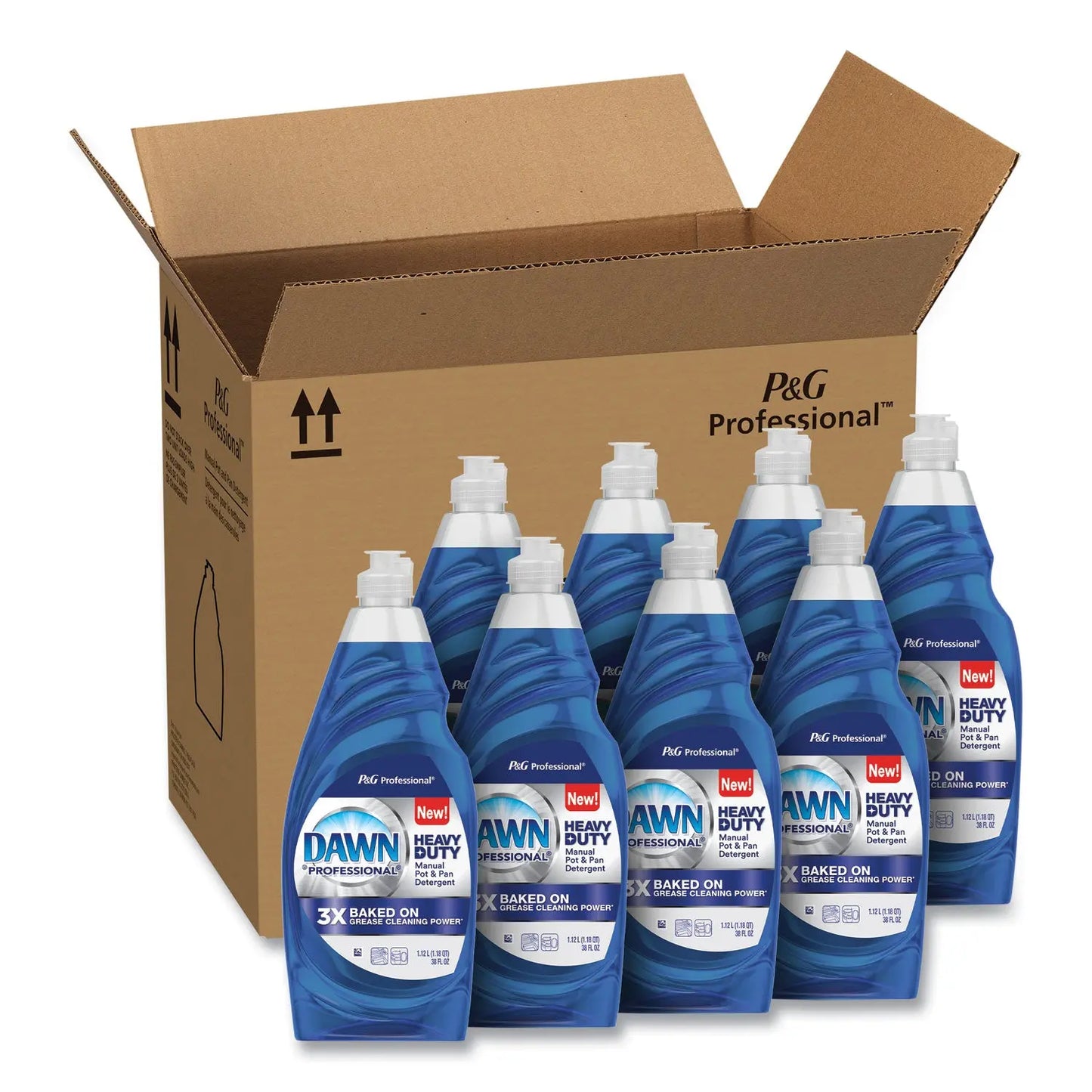 PGC08836 Heavy-Duty Manual Pot/Pan Dish Detergent, Original Scent, 38 oz Bottle, 8/Carton Dawn Professional