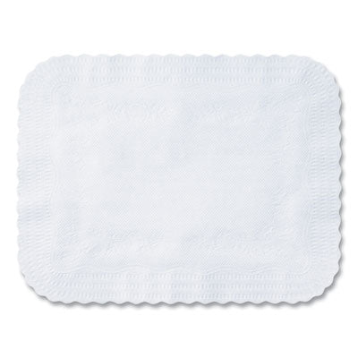 HFM410211 Scalloped Edge Traymat, Smooth Surface, 16.5" x 12.75", White, 1,000/Carton