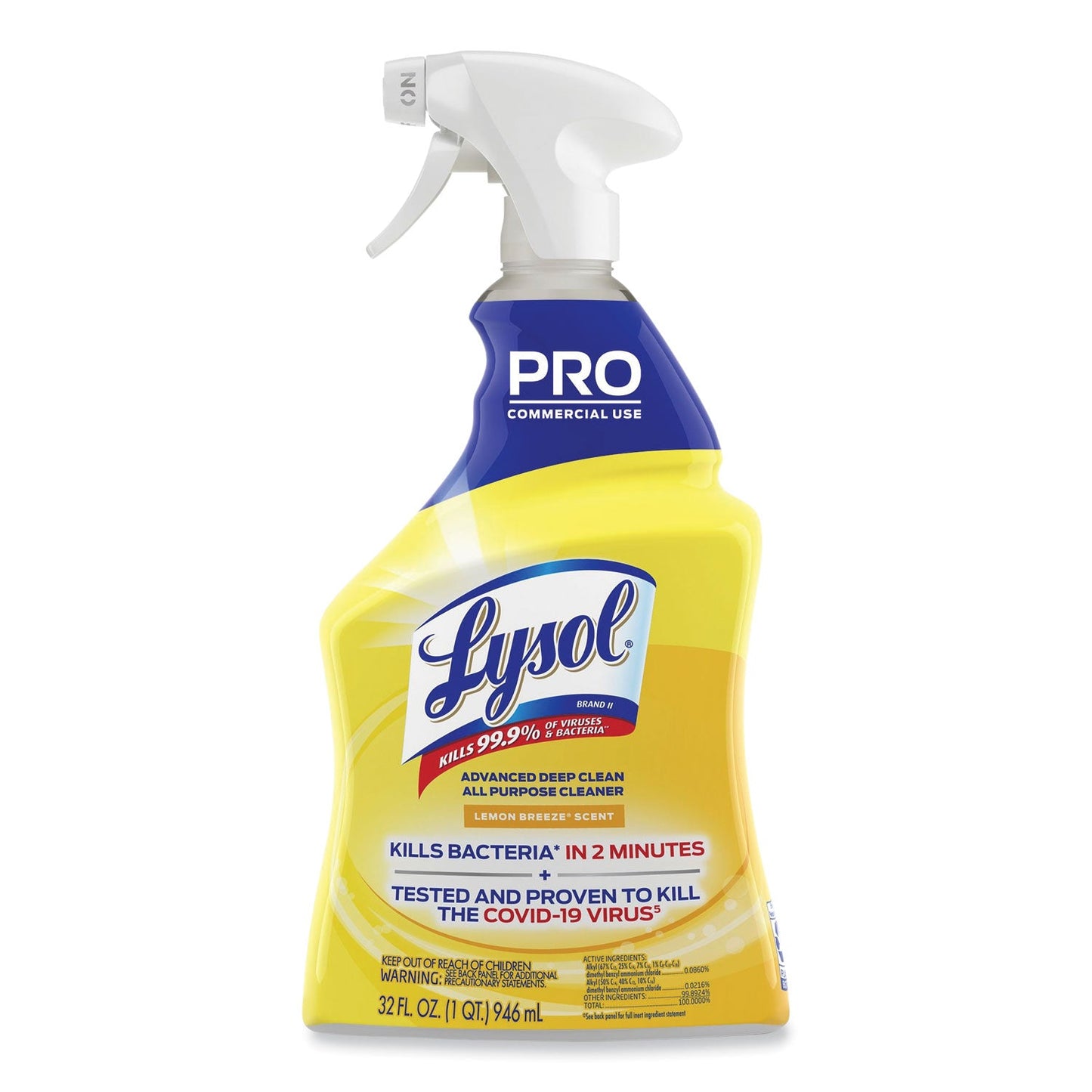 RAC00351EA Advanced Deep Clean All Purpose Cleaner, Lemon Breeze, 32 Oz Trigger Spray Bottle Professional LYSOL Brand