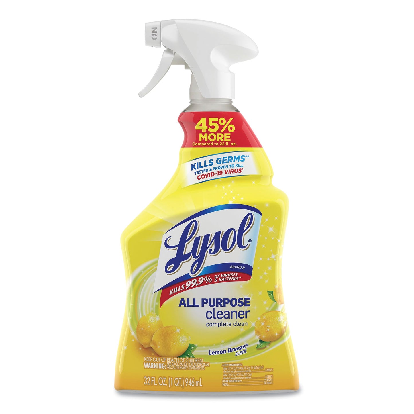 RAC75352EA Ready-To-Use All-Purpose Cleaner, Lemon Breeze, 32 Oz Spray Bottle LYSOL Brand