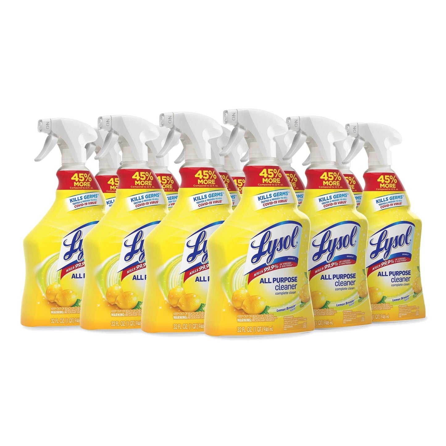 RAC75352CT Ready-To-Use All-Purpose Cleaner, Lemon Breeze, 32 Oz Spray Bottle, 12/carton LYSOL Brand