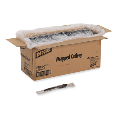 DXEPTH53C Individually Wrapped Heavyweight Spoons, Plastic, Black, 1,000/Carton DIXIE FOOD SERVICE