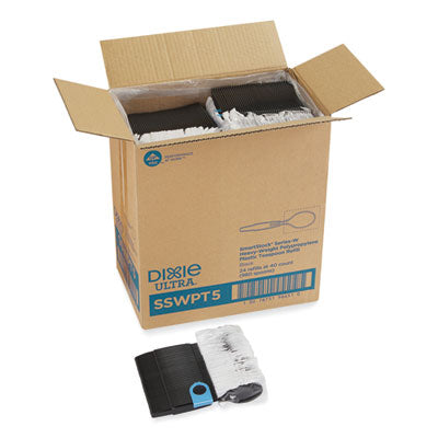 DXESSWPT5 SmartStock Wrapped Heavyweight Cutlery Refill, Spoon, Plastic, Black, 960/Carton