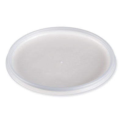 DCC32JLR Plastic Lids for Foam Cups, Bowls and Containers, Vented, Fits 12 oz to 60 oz, Translucent, 100/Pack, 10 Packs/Carton