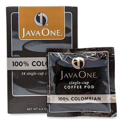 JAV30200 Coffee Pods, Colombian Supremo, Single Cup, 14/box