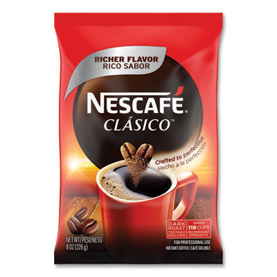 NES70948CT Clasico Dark Roast Instant Coffee, 8 oz, 12/Carton NESTLE