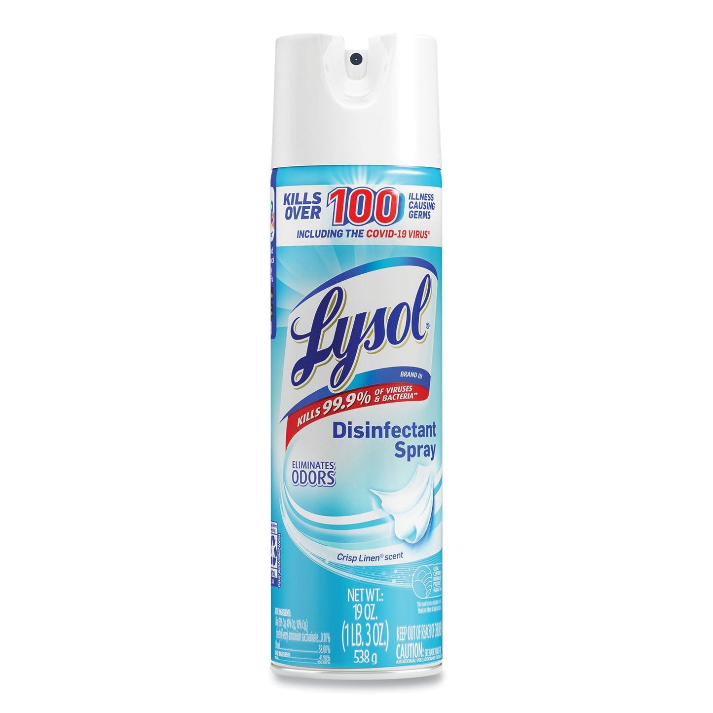 RAC79329 Disinfectant Spray, Crisp Linen Scent, 19 Oz Aerosol Spray LYSOL Brand