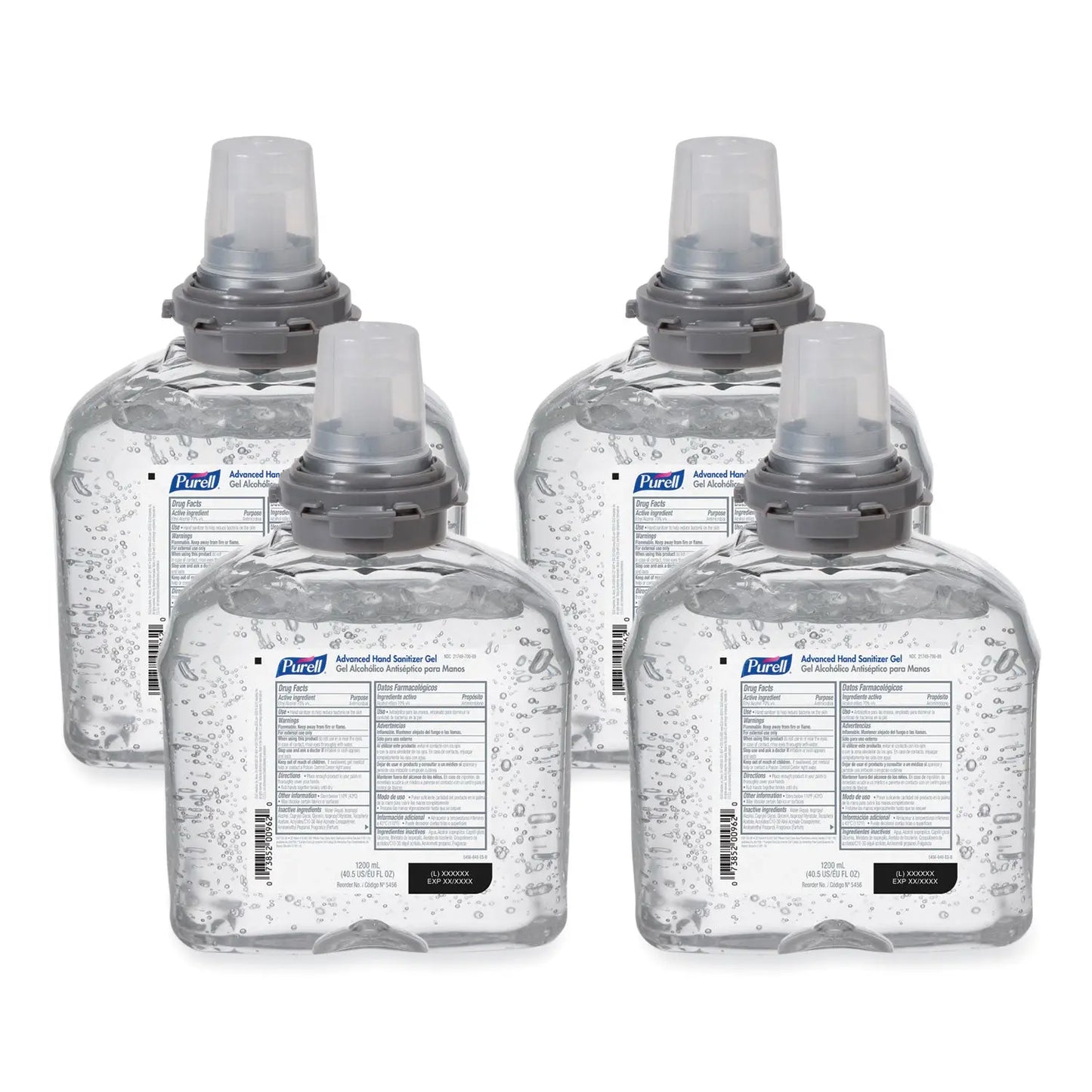 GOJ545604CT Advanced Hand Sanitizer TFX Refill, Gel, 1,200 mL, Unscented, 4/Carton PURELL