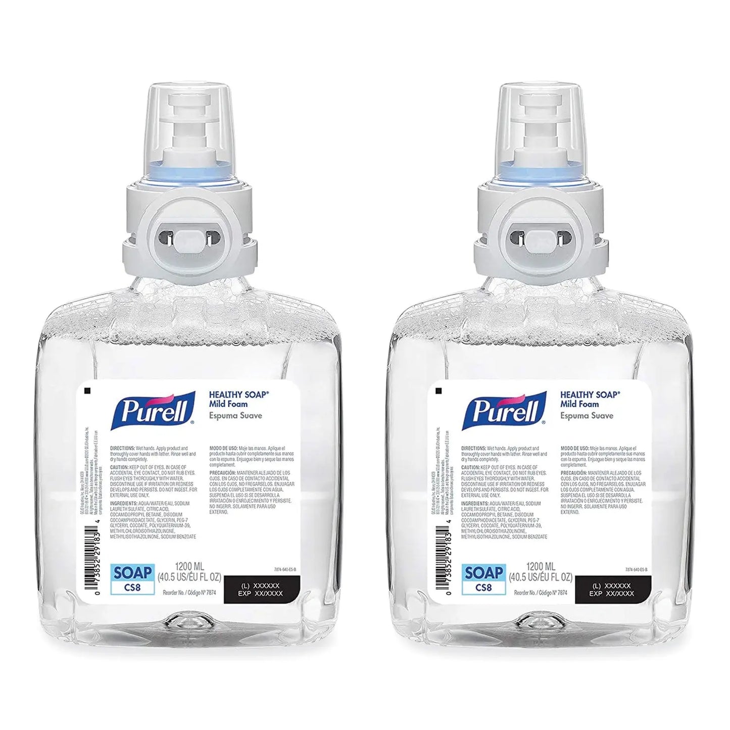GOJ787402CT Professional HEALTHY SOAP Mild Foam Refill, For CS8 Dispensers, Fragrance-Free, 1,200 mL, 2/Carton PURELL