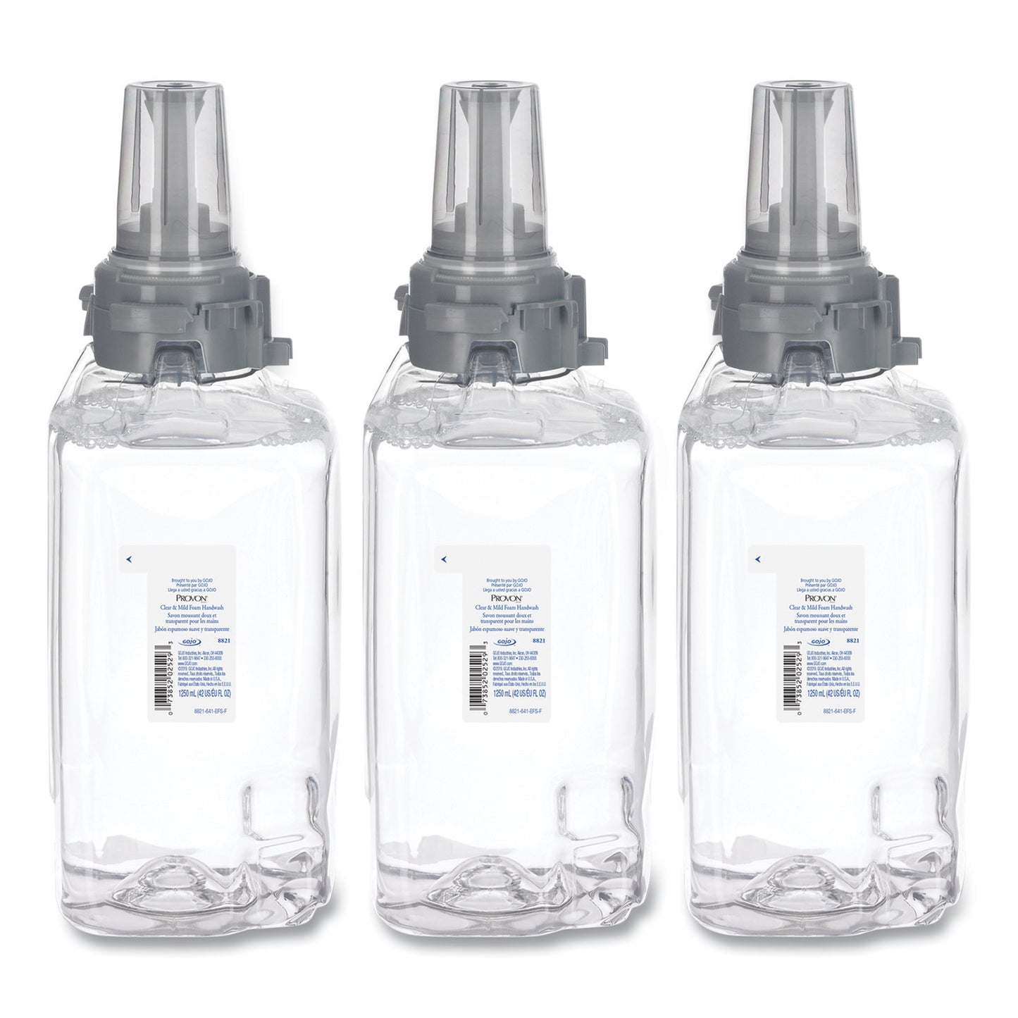 GOJ882103 Clear and Mild Foam Hand Wash Refill, Unscented, 1,250 mL, 3/Carton