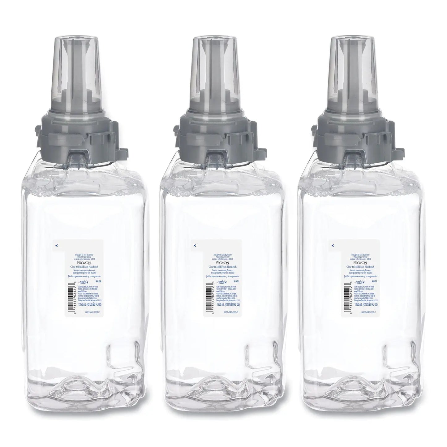 GOJ882103 Clear and Mild Foam Hand Wash Refill, Unscented, 1,250 mL, 3/Carton PROVON