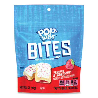 KEB25069 Pop Tarts Bites, Frosted Strawberry, 3.5 oz Bag, 6/Carton KELLOGG'S