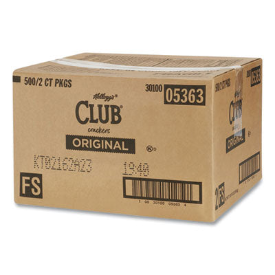 KEB033451 Club Original Crackers, 0.25 oz Individually Wrapped, 2/Pack, 500 Packs/Carton