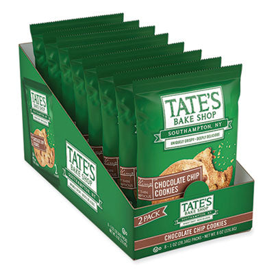 TAE07134 Chocolate Chip Cookies Snack Packs, 1 oz Pack, 2 Cookies/Pack, 8 Packs/Box, 2 Boxes/Carton