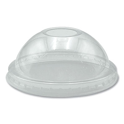 BWKPET910DOMEPK PET Cold Cup Dome Lids, Fits 9 oz to 10 oz Cold Cups, Plastic, Clear, 100/Pack