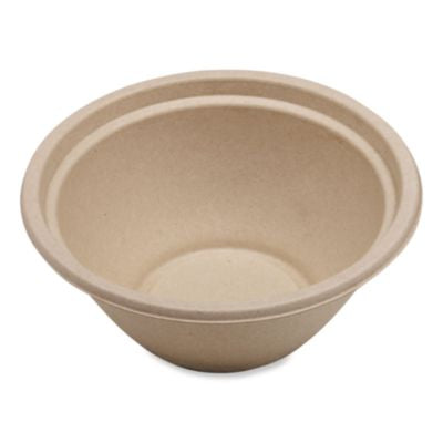 WORBOSCU32LFP Fiber Bowls, 32 oz, 7.4 x 7.4 x 3.2, Natural, Paper, 500/Carton WORLD CENTRIC