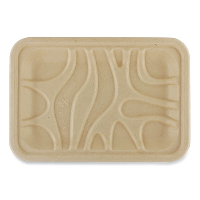 WORTRSC2SLFS Fiber Meat and Produce Trays, 5.7 x 8.2 x 0.6, Natural, Paper, 500/Carton WORLD CENTRIC