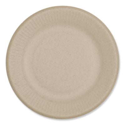 WORPLSCU6LFS Fiber Plates, Ripple Edge, Paper, 6.1" dia, Natural, 1,000/Carton