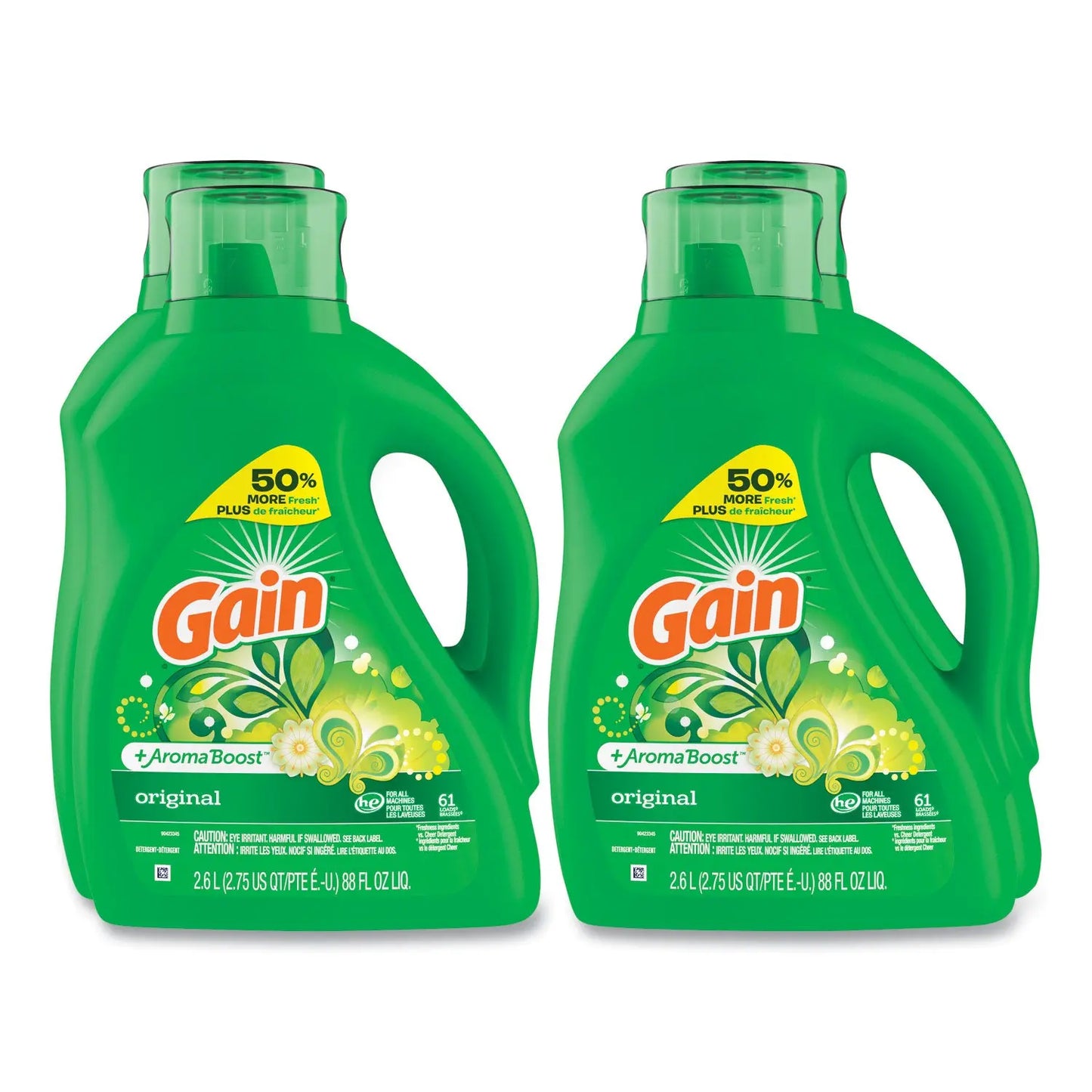 PGC09210 Liquid Laundry Detergent, Gain Original Scent, 88 oz Pour Bottle, 4/Carton Gain