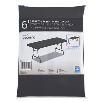 ICE16621 iGear Fabric Table Top Cap Cover, Polyester/Spandex, 30" x 72", Black