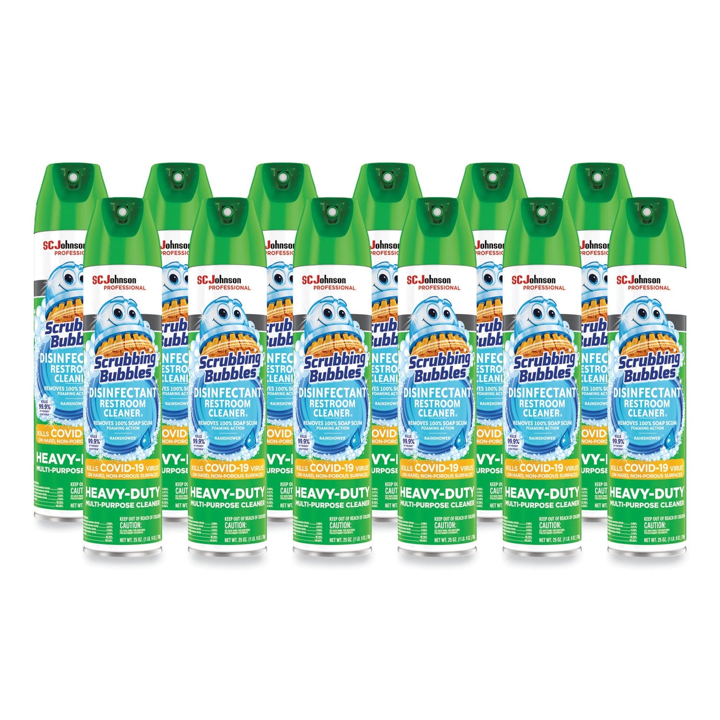 SJN313358 Disinfectant Restroom Cleaner Ii, Rain Shower Scent, 25 Oz Aerosol Spray, 12/carton Scrubbing Bubbles