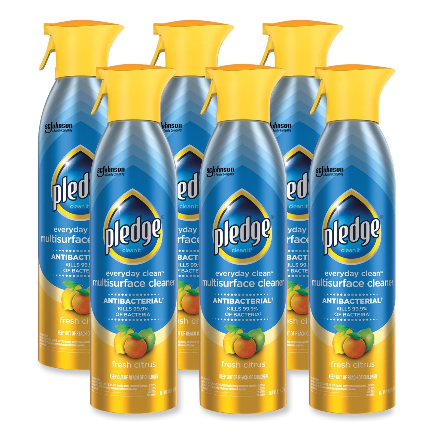 SJN336276 Multi Surface Antibacterial Everyday Cleaner, 9.7 Oz Aerosol Spray, 6/carton Pledge