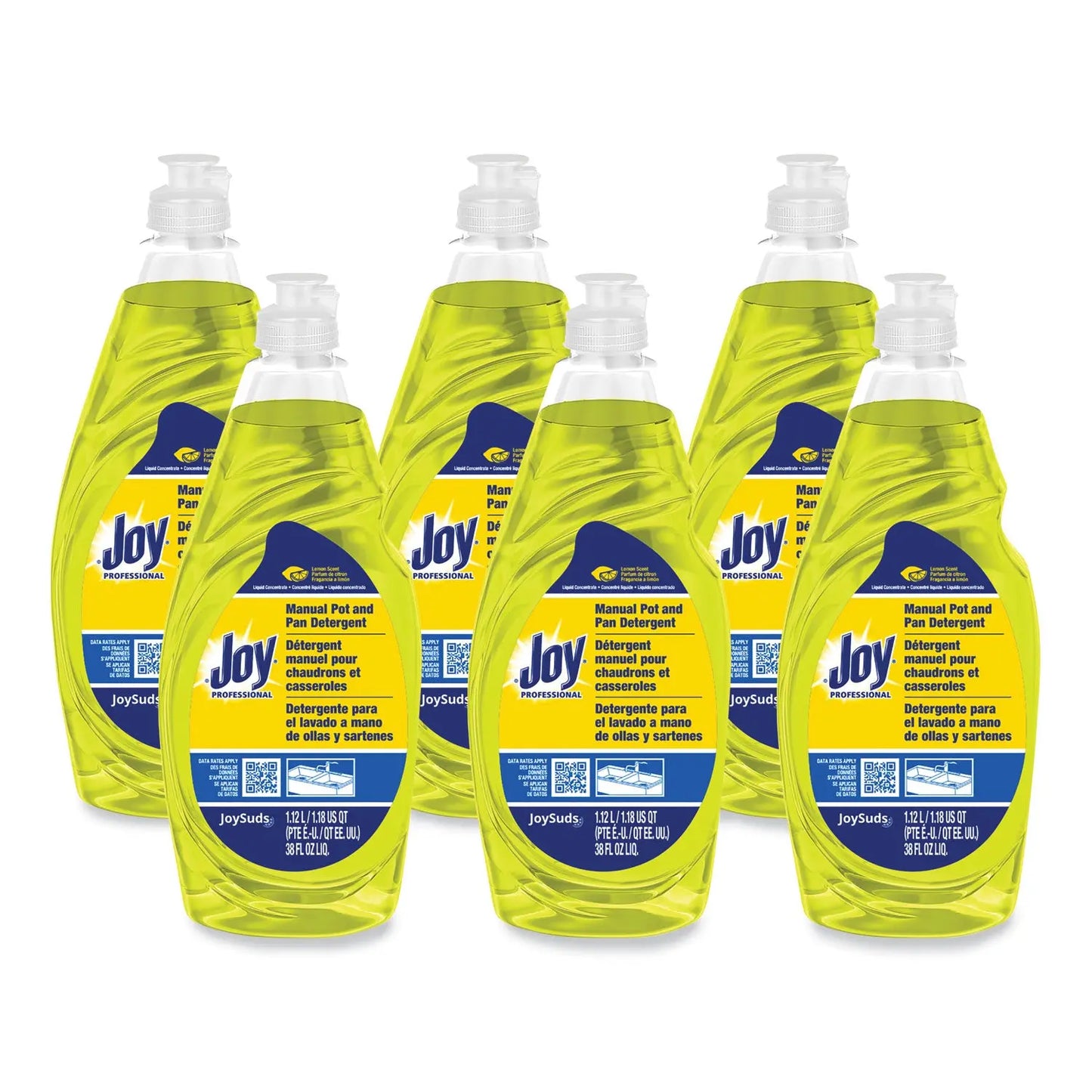 JOY43606CT Dishwashing Liquid, Lemon Scent, 38 oz Bottle, 8/Carton Joy