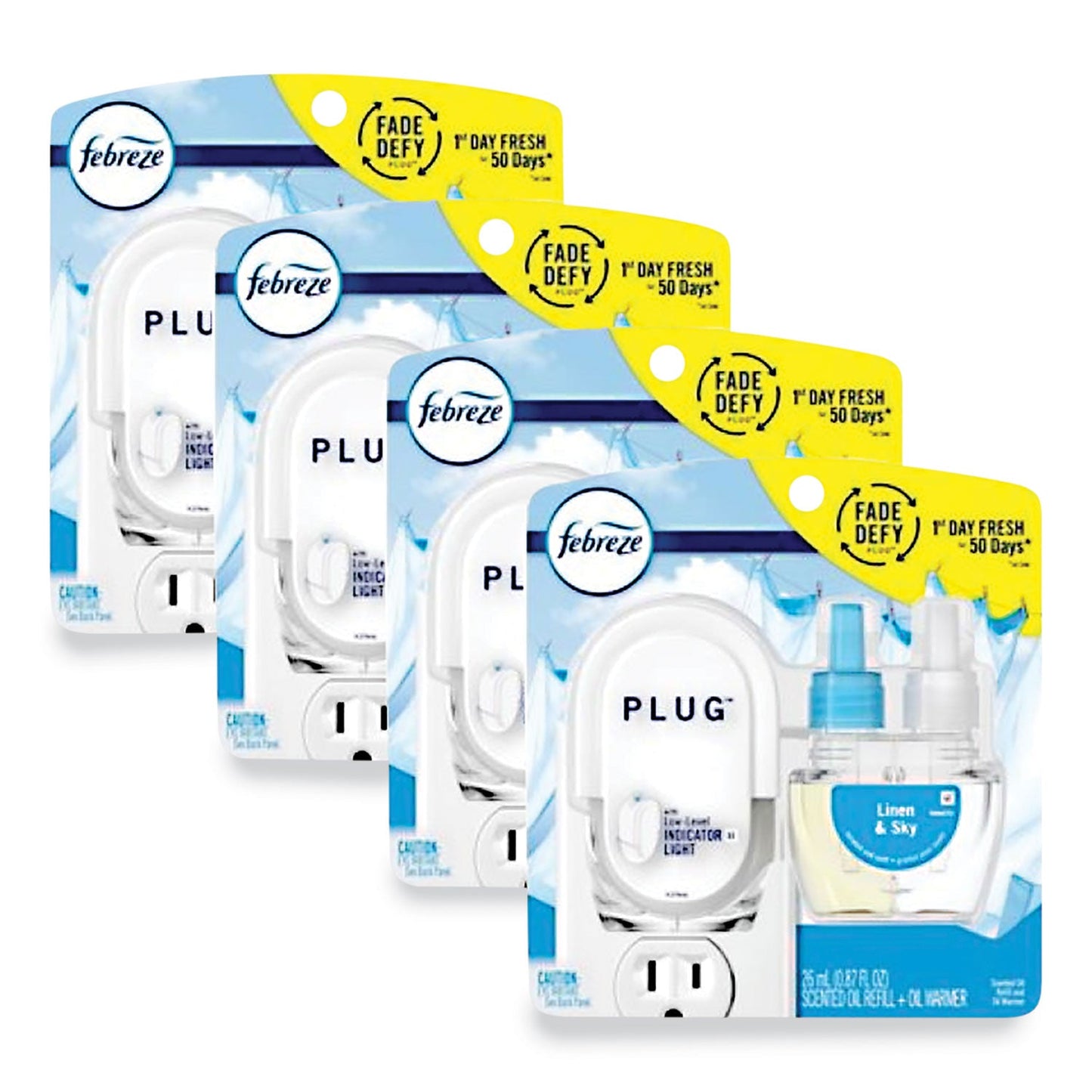 PGC68235 PLUG Air Freshener Warmer Start Kit, 6.54 x 2.99 x 5.98, Clear/White, 4/Carton Febreze